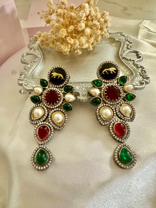 Ruby/emerald sabya inspired earrings