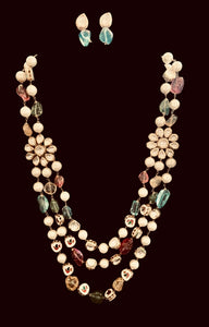Multi-colored stone necklace set