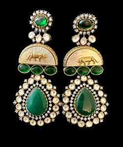 Sabyasachi inspired emerald earrings