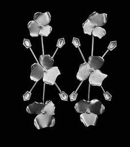 Silver metal earrings