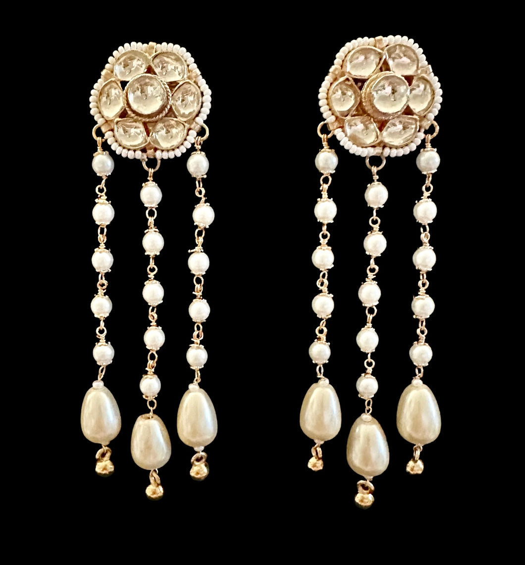 Pearl tassel earrings