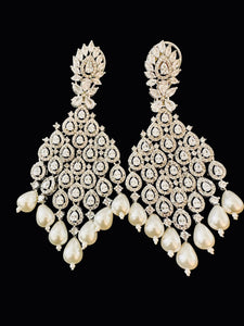 White ad earrings