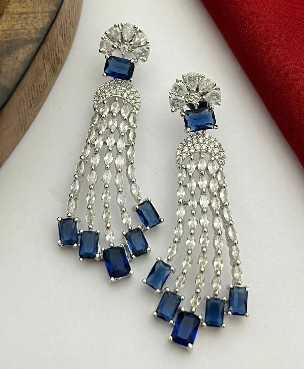 Blue ad earrings