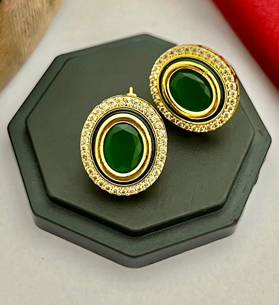 Emerald green studs