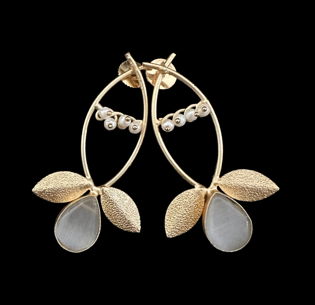 Grey stone earrings