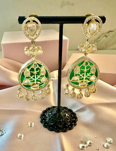 Green Polki earrings