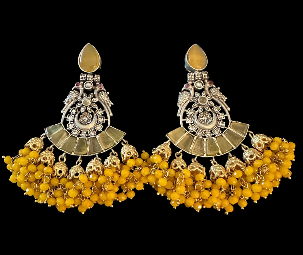 Yellow oxidized earrings