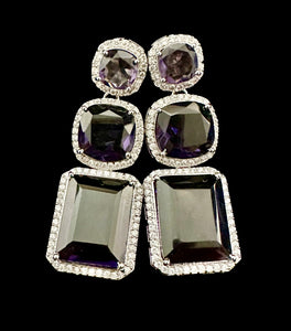 Dark purple cz earrings