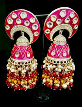 Load image into Gallery viewer, Hot pink jhumkaas
