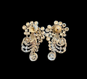 White pearl diamente earrings