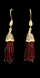 Maroon crystal beads mala