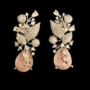 Pink diamente earrings