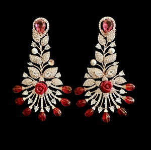 Rose gold ruby earrings