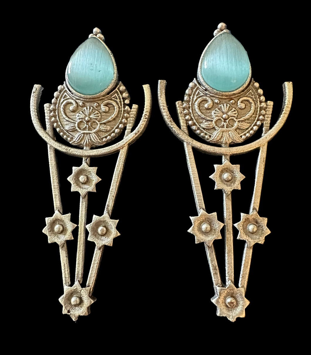 Turquoise German silver earrings