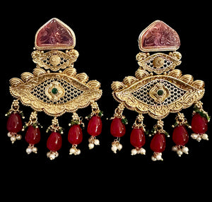 Ruby gold amarapali earrings