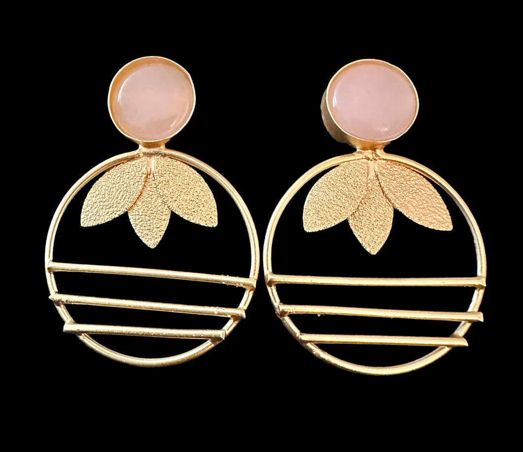 Baby pink lotus earrings