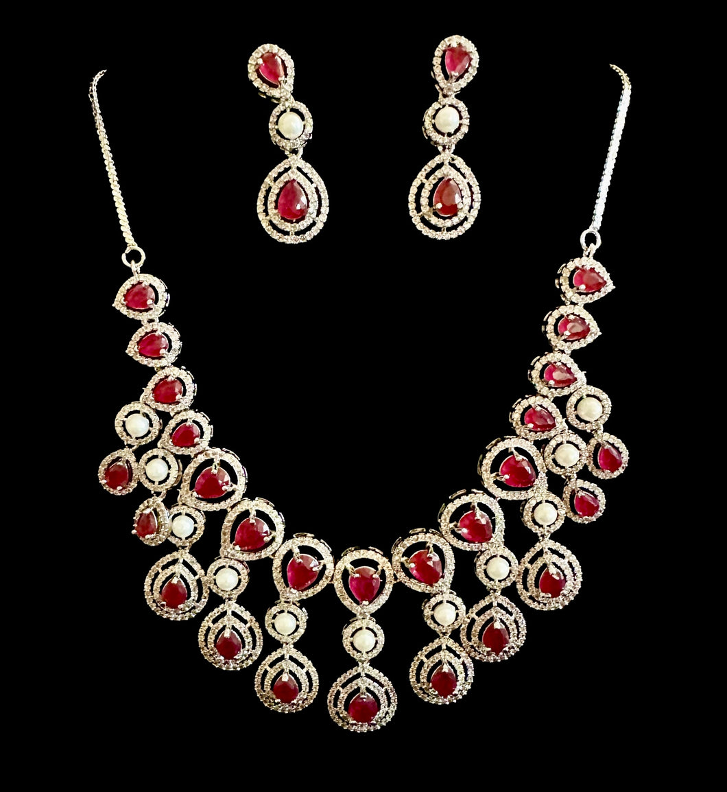 Ruby ad necklace set