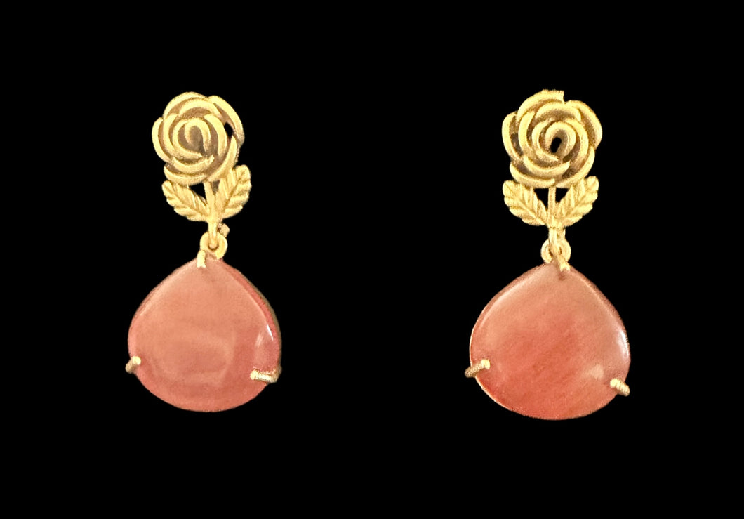 Coral stone earrings