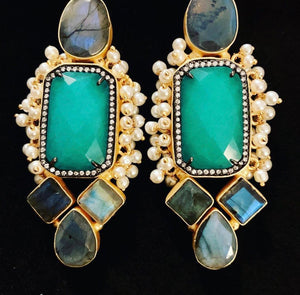 Sea green agate earrings