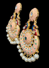 Load image into Gallery viewer, Peach peacock earrings
