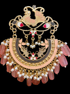 Pink/peach meenakari earrings