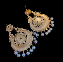 Load image into Gallery viewer, Peach peacock earrings
