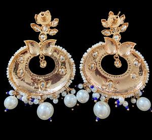 Navy blue meenakari earrings
