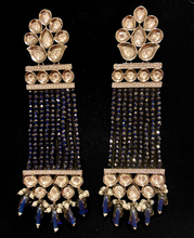 Load image into Gallery viewer, Kundan sapphire earrings
