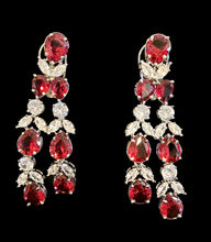 Load image into Gallery viewer, Ruby &amp; cz stone earrings
