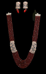 Ruby diamente long necklace set