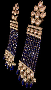Kundan sapphire earrings