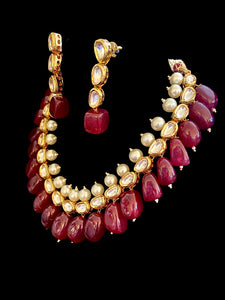 Ruby kundan necklace set