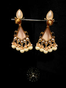 Pink stone earrings