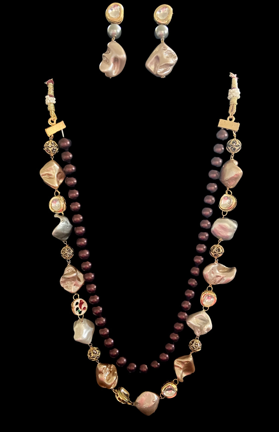 Agate stone necklace set