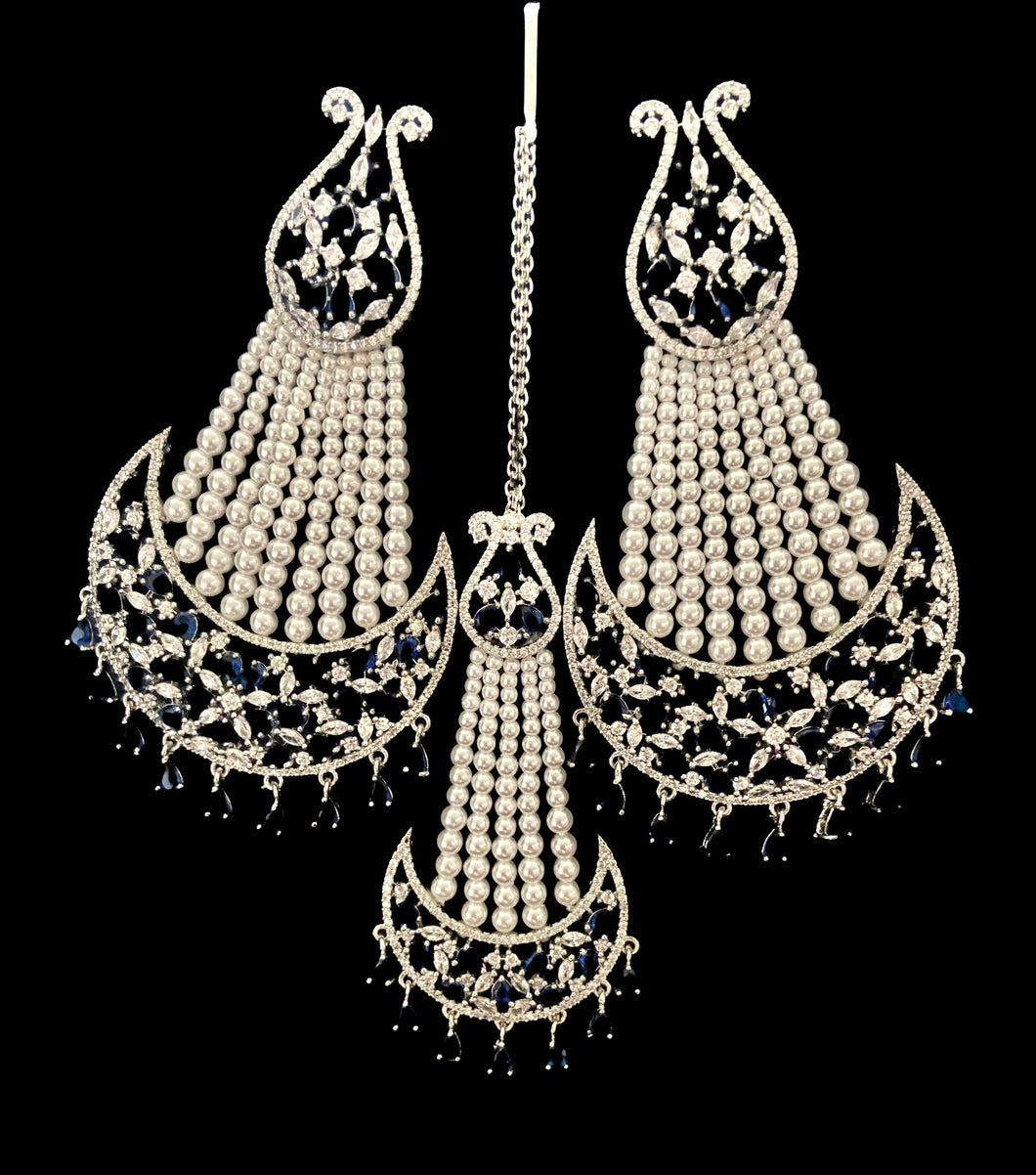 Sapphire diamanté earrings