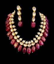 Load image into Gallery viewer, Ruby kundan necklace set
