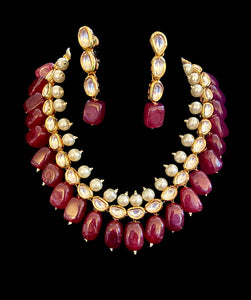 Ruby kundan necklace set