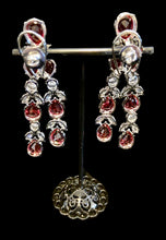 Load image into Gallery viewer, Ruby &amp; cz stone earrings
