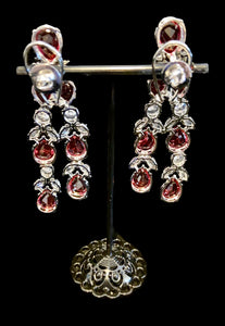 Ruby & cz stone earrings