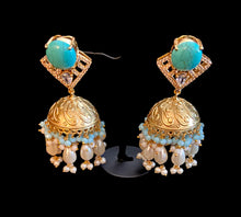 Load image into Gallery viewer, Turquoise jhumkaas
