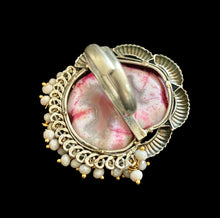 Load image into Gallery viewer, Pink stone oxidized ring
