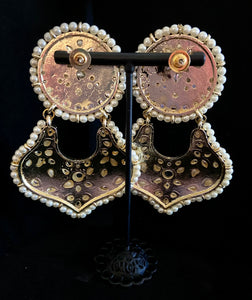Black kundan earrings