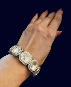 White finish polki bracelet