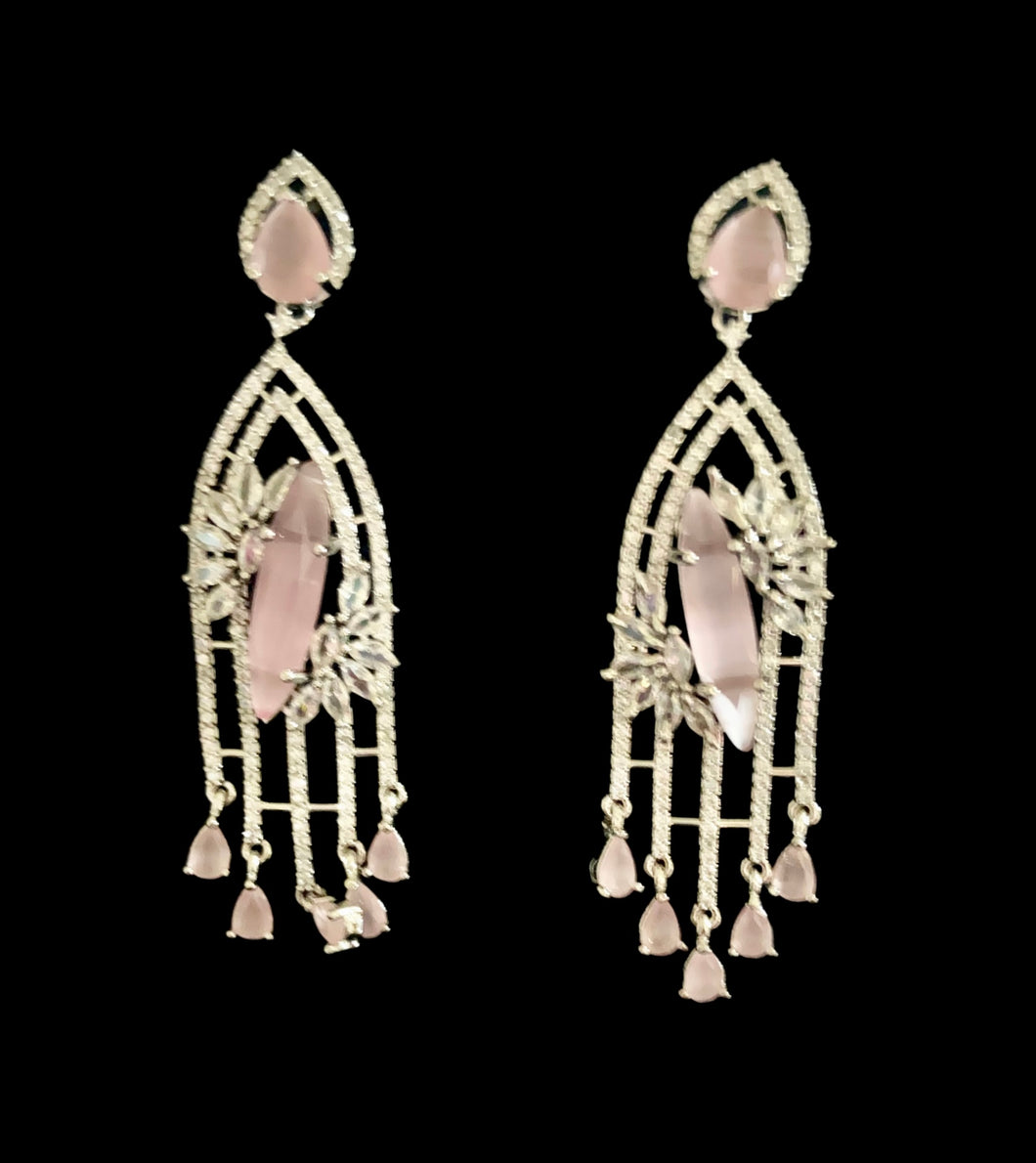 Pink diamente earrings