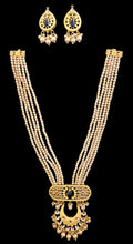 Load image into Gallery viewer, Pearl kundan necklace set
