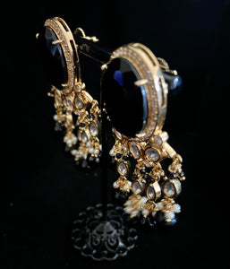 Black stone earrings