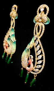 Peacock diamente earrings