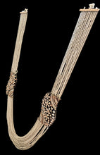 Load image into Gallery viewer, Silver grey diamente long necklace set

