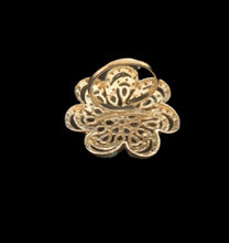 Load image into Gallery viewer, Black floral diamanté adjustable ring
