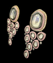 Load image into Gallery viewer, White stone with pink meenakari
